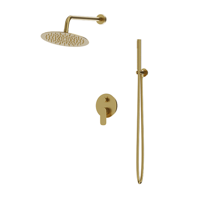 Spark Concealed Shower Set with Rain Shower — Brushed Gold