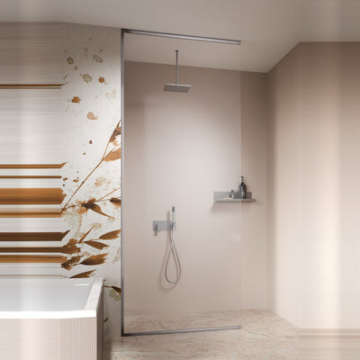 Radaway Modo XL Brushed Nickel Walk-In Shower Enclosure - 10mm Glass - Additional Image