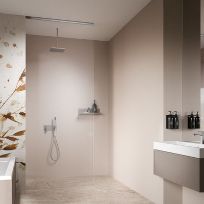 Radaway Modo XL Brushed Nickel Walk-In Shower Enclosure - 10mm Glass - Additional Image