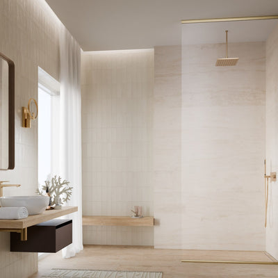 Radaway Modo XL Brushed Gold Walk-In Shower Enclosure - 10mm Glass - Additional Image