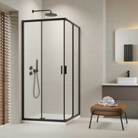 Gulietta Black Square Corner Entry Shower Enclosure - 700x700mm - Gulietta