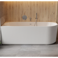 Besco Denaya Freestanding Fluted Corner Acrylic Double Ended Bath - 150x75mm Left - Bathroom Store Ireland