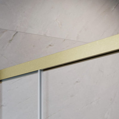 Radaway Idea DWJ Recess Shower Door – Brushed Gold, 6mm Glass - 1000mm Right - Radaway