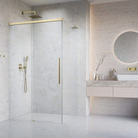 Radaway Idea 8 QL KDJ Shower Enclosure – 8mm Glass, Brushed Gold - 1000mm Left - Radaway