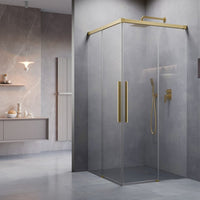 IDEA 8 QL KDD Shower Enclosure - Brushed Gold - 800mm 800mm - Radaway