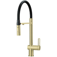 3-in-1 Tri-Flow Kitchen Filter Tap with Magnetic Pull-Out Spout - brushed-gold - Deante