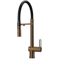 3-in-1 Tri-Flow Kitchen Filter Tap with Magnetic Pull-Out Spout - brushed-bronze - Deante