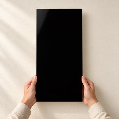 Synergy - Nero 60x30cm – full tile held in hands – product render