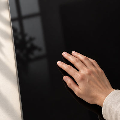 Synergy - Nero 60x30cm – hand touching tile surface – product render