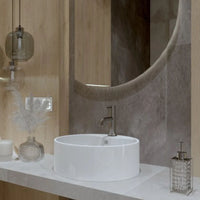 Tenerife White Countertop Washbasin in Bathroom