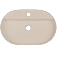 Silia Granite washbasin, countertop, with tap shelf - oval - 550x350mm - beige - CQS_5U6B - Deante Kitchen Tap