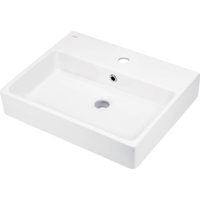 Temisto Ceramic washbasin, countertop/wall-mounted, with tap shelf - 50x40 cm - 500x400mm - white - CDT_6U4S - Deante Kitchen Tap