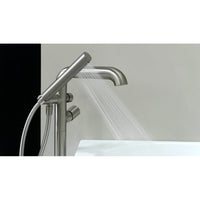 Silia Hexa Bath mixer, freestanding, with shower set - brushed steel - BHS_F17M - Deante Kitchen Tap