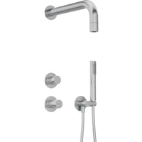 Silia Hexa Concealed shower set, with a fixed shower head - brushed steel - NHS_F9XK - Deante Product