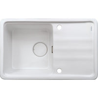 Momi Ceramic sink, 1-bowl with drainer - 760x600mm - white - ZCM_6113 - Deante Kitchen Sink