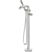 Silia Hexa Bath mixer, freestanding, with shower set - brushed steel - BHS_F17M - Deante Kitchen Tap