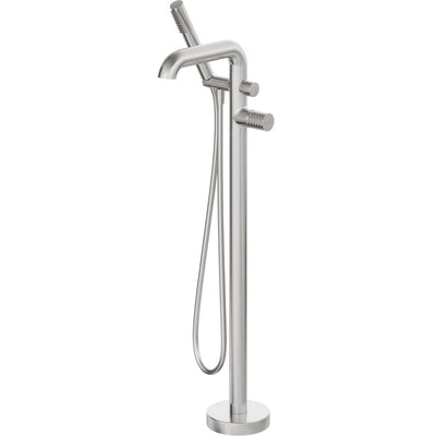 Silia Hexa Bath mixer, freestanding, with shower set - brushed steel - BHS_F17M - Deante Kitchen Tap