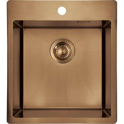 Olfato Precious Steel sink, 1-bowl - 400x450mm - brushed bronze - ZPO_C10A - Deante Kitchen Sink