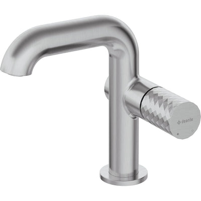Silia Hexa Washbasin tap, with rectangular spout - brushed steel - BHS_F24M - Deante Kitchen Tap