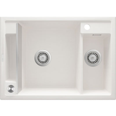 Magnetic granite sink, 1.5-bowl - 670x700mm - alabaster - ZRM_A503 - Deante Kitchen Sink