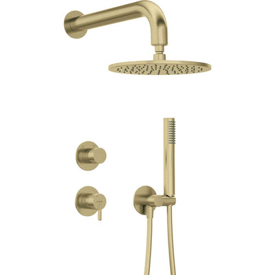 Silia Concealed shower set, with a shower head — brushed gold