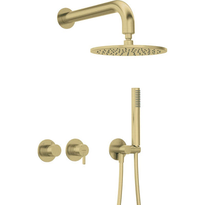 Silia Concealed shower set, with a shower head - with horizontal mixer — brushed gold