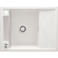 Magnetic granite sink, 1-bowl with drainer - 620x500mm - alabaster - ZRM_A11A - Deante Kitchen Sink
