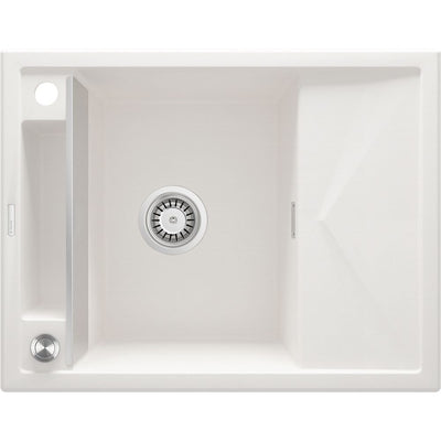 Magnetic granite sink, 1-bowl with drainer - 620x500mm - alabaster - ZRM_A11A - Deante Kitchen Sink