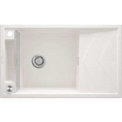 Magnetic granite sink, 1-bowl with drainer - 800x600mm - alabaster - ZRM_A113 - Deante Kitchen Sink