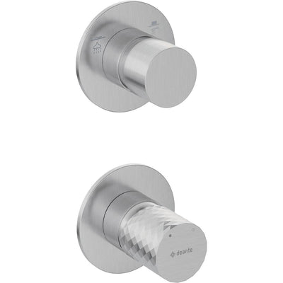 Silia Hexa Shower mixer, concealed, with shower switch - brushed steel - BHS_F44P - Deante Kitchen Tap