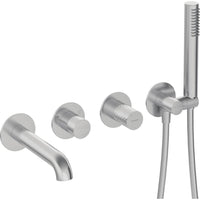 Silia Hexa Bath mixer, 4-hole, concealed - brushed steel - BHS_F18P - Deante Kitchen Tap