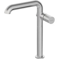 Silia Hexa Washbasin tap, tall, with rectangular spout - brushed steel - BHS_F24K - Deante Kitchen Tap