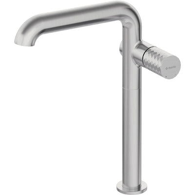 Silia Hexa Washbasin tap, tall, with rectangular spout - brushed steel - BHS_F24K - Deante Kitchen Tap