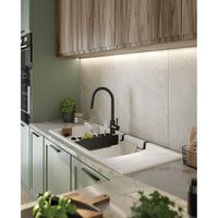 Magnetic granite sink, 1-bowl with drainer - 800x600mm - alabaster - ZRM_A113 - Deante Kitchen Sink