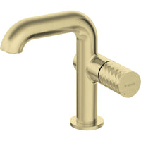 Silia Hexa Washbasin tap, with rectangular spout - brushed gold - BHS_R24M - Deante Kitchen Tap