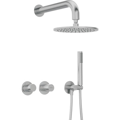 Silia Hexa Concealed shower set, with a shower head - with horizontal mixer - brushed steel - NHS_F0YK - Deante Kitchen Tap