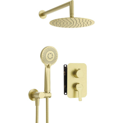 Arnika Concealed shower set, with mixer BOX — brushed gold