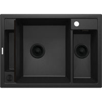 Magnetic granite sink, 1.5-bowl - 670x700mm - metallic graphite - ZRM_G503 - Deante Kitchen Sink