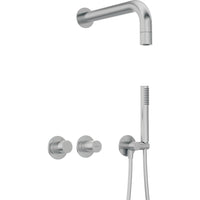 Silia Hexa Concealed shower set, with a fixed shower head - with horizontal mixer - brushed steel - NHS_F0XK - Deante Kitchen Tap