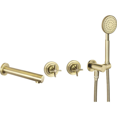 Temisto Bath mixer, concealed, with shower set - brass - BQT_M18P - Deante Kitchen Tap