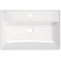 Temisto Ceramic washbasin, countertop/wall-mounted, with tap shelf - 61x41 cm - 610x410mm - white - CDT_6U7S - Deante Kitchen Tap