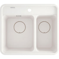 Momi Granite sink, 1.5-bowl - 580x700mm - alabaster - ZKM_A503 - Deante Kitchen Sink