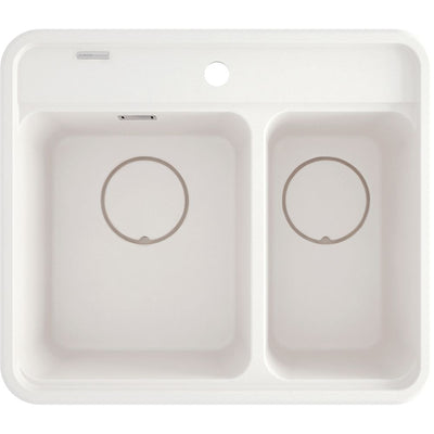 Momi Granite sink, 1.5-bowl - 580x700mm - alabaster - ZKM_A503 - Deante Kitchen Sink
