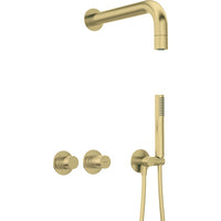 Silia Hexa Concealed shower set, with a fixed shower head - with horizontal mixer - brushed gold - NHS_R0XK - Deante Kitchen Tap