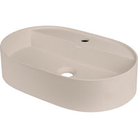 Silia Granite washbasin, countertop, with tap shelf - oval - 550x350mm - beige - CQS_5U6B - Deante Kitchen Tap