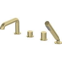 Silia Hexa Bath mixer, 4-hole, with shower set - brushed gold - BHS_R14M - Deante Kitchen Tap