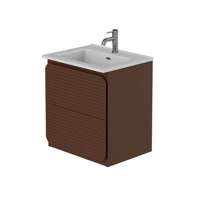 Rían Chocolate Brown Wall Hung Unit & Basin