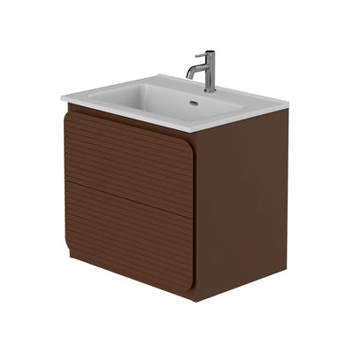 Rían Chocolate Brown Wall Hung Unit & Basin