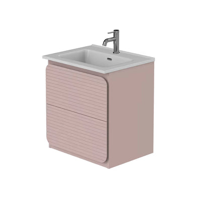 Rían Mauve Pink Wall Hung Unit & Basin