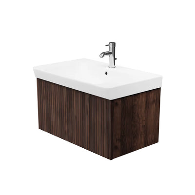 Soho Walnut Wall Hung Unit & Basin